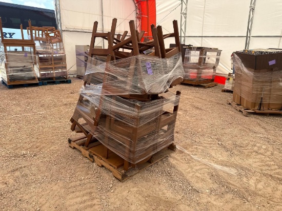 (1) Pallet w/Group of Wooden Chairs