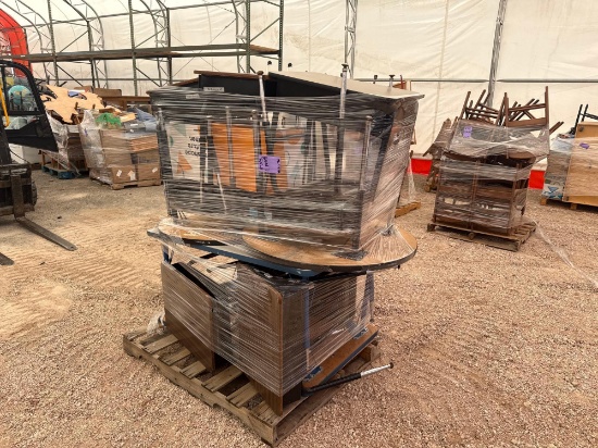 (1) Pallet w/Group of Student Desks, (2) Round Tables, (1) Student Tables