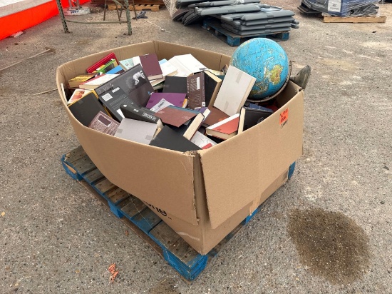 1 Pallet w/ Reading Books & Globe