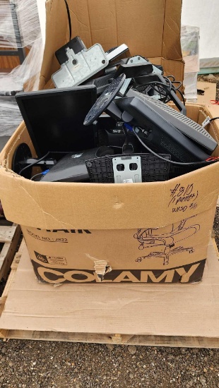 Box of Computer Monitors (EX: HP) on Pallet