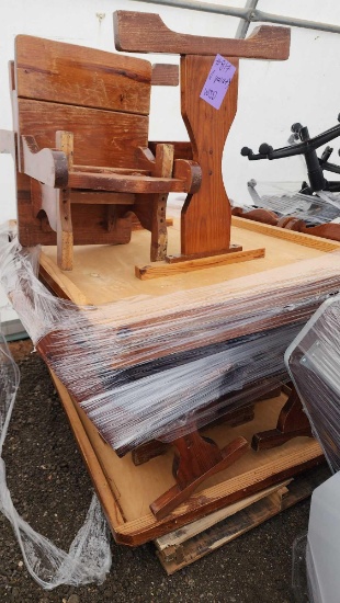 (1) Wooden Table, Wooden Chairs on Pallet