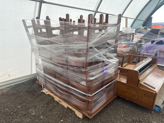 Group of Wood Student Chairs, (1) Table on Pallet