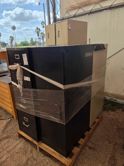 Pallet w/(5) File Cabinets