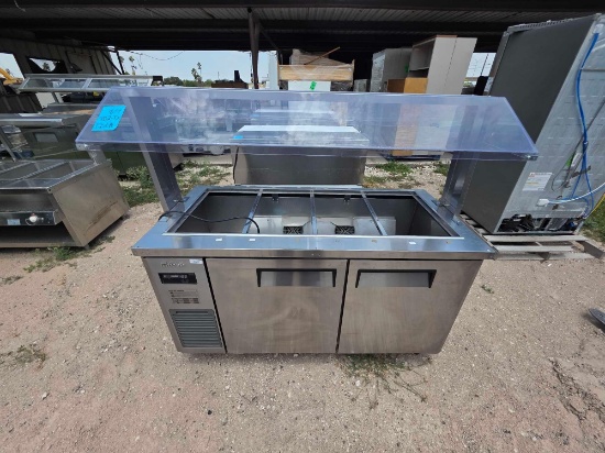 Refrigerated Buffet Table w Built-In Plastic Shield