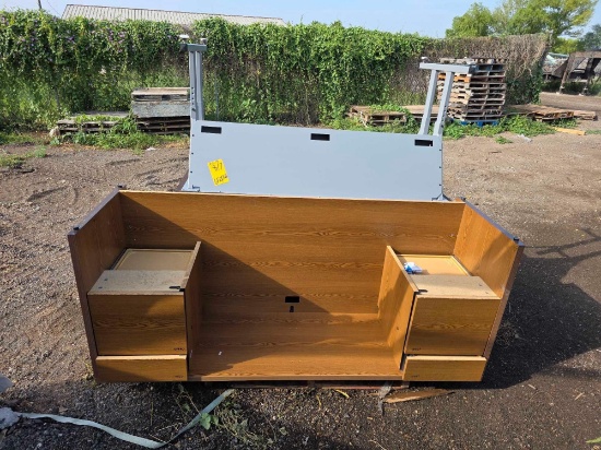 Pallet w/(1) Wooden Office Desk, (1) Computer Desk, (1) 2-Drawer Wooden Lateral File Cabinet