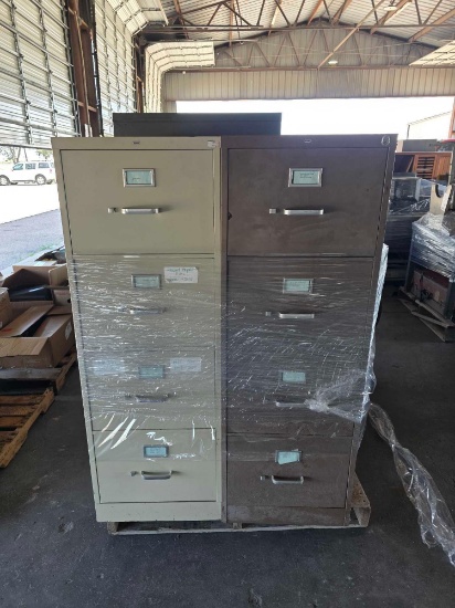 Pallet w/1980 Vintage Olivetti ET 121 Electronic Typewriter, (3) File Cabinets, HP Printers, etc.