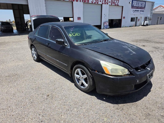 2003 Honda Accord Passenger Car, (TEXAS AUCTION SALES RECEIPT)