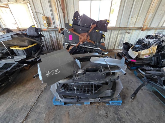 (2) Pallets w/Security Vehicle Partition Barriers, Center Console Radio Boxes, Light Bars, Misc.