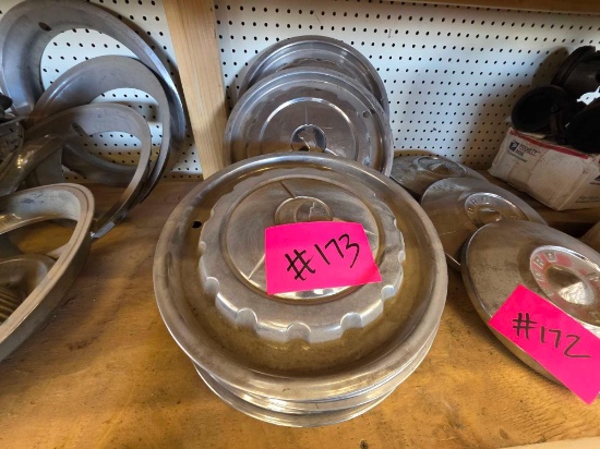 Group of Vintage Mid-1950s Chevrolet Chrome/Stainless Steel Hubcap Wheel Covers