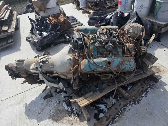 Vintage V8 Engine & Transmission Assembly