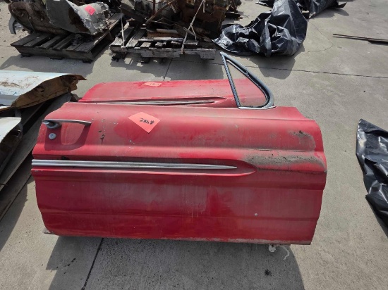 Pair of Red Vintage Automotive Doors w/Trim
