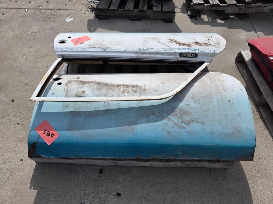 Pair of Blue & White Vintage Automotive Doors