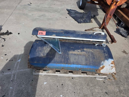Pair of Blue Vintage Automotive Doors w/Trim