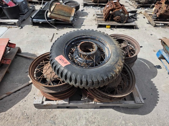 Pallet w/ Tire and Rims
