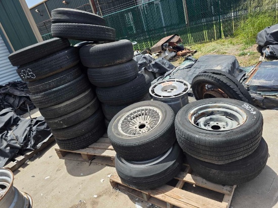 Pallet w/ Tires and Rims