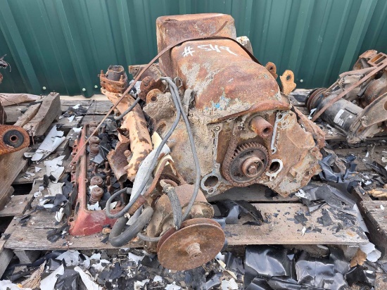 Vintage V8 Engine Assembly w/Manifold & Accessories