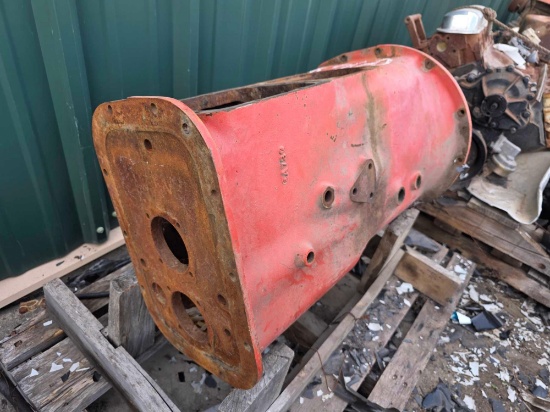 Vintage Red Tractor Rear Axle & Transmission Housing