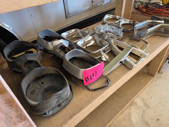 Assorted Vintage Automotive Headlight Bezels, Buckets and Trim