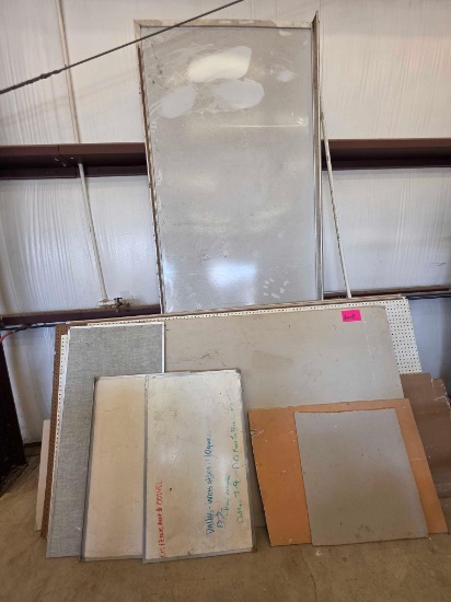 Group of Assorted White Boards, Peg Boards, Bulletin Boards