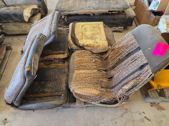 Pallet w/ Assorted Vintage Automotive Seats