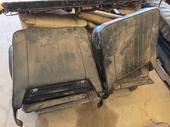 Set of Vintage Black Vinyl Front Seats