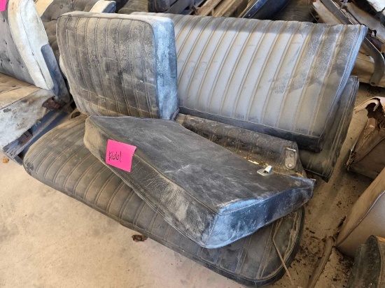 Pallet w/Vintage Dark Vinyl Front and Back Seat Bench Seats