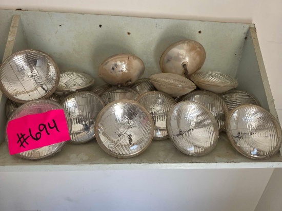 Vintage Round Automotive Sealed-Beam Headlights
