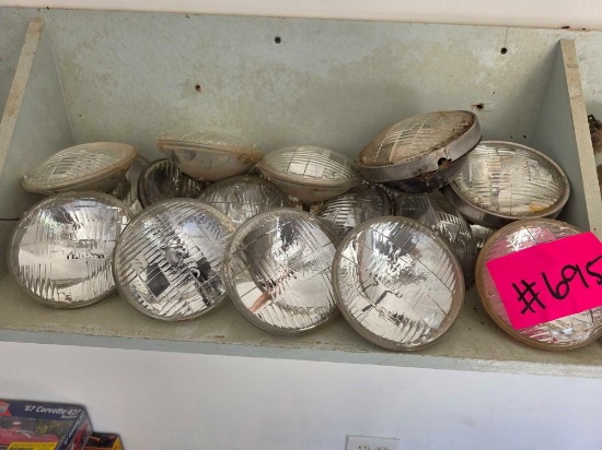 Vintage Round Automotive Sealed-Beam Headlights
