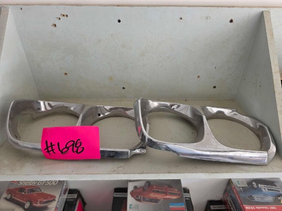 Pair of Vintage Dual-Headlight Chrome Bezels