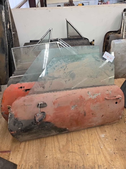 Group of Vintage Automotive Door Assemblies w/Window Glass Restoration Project