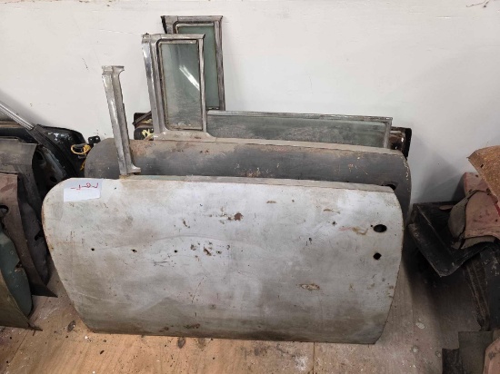 (2) Vintage Automotive Door Assemblies w/Window Glass Restoration Project