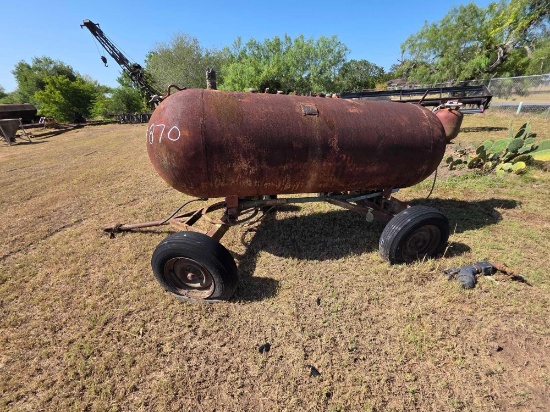 Steel Tank on Wheels w/ Attached Propane Tank