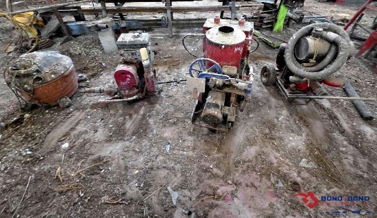 Red Concrete Core Drill Rig, Vacuum System w/Coiled Hose, Auxiliary Pumps or Power Units