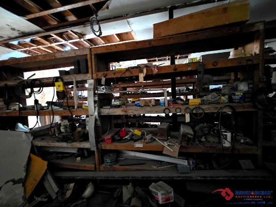Room full of Misc. Parts, Hardware Tools on Shelves, Desks, Filing Cabinets, etc.