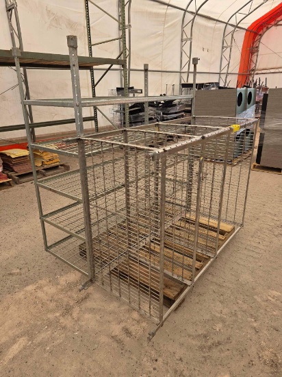 Pallet w/ (2) Wire Shelves