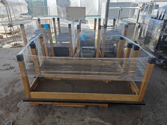 (3) Pallets w/ Tables and Chairs