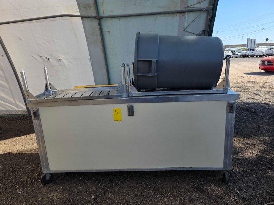 Plastic Trash Can, Microwave, (8) Wire Baskets, Metal Hooks, Etc.