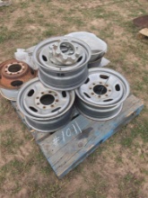 Pallet w/Assorted Truck Wheels