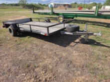 Single-Axle Open Wood-Deck Utility Trailer