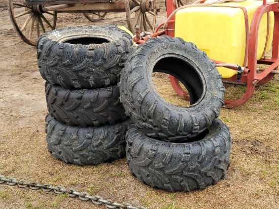 (5) USED 25X10-12 ATV TIRES