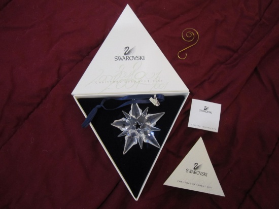 2001 Swarovski Crystal Snowflake- From Austria Original Box (slight Chip)