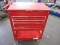 US GENERAL RED 4 DRAWER ROLL CART