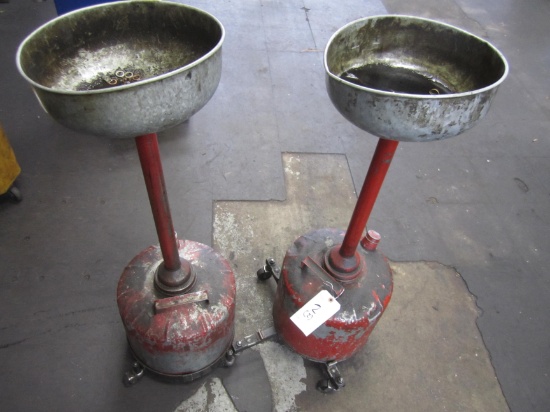 2 METAL OIL DRAIN CONTAINERS
