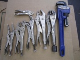 VICE GRIP PLIERS & PIPE WRENCH