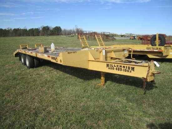 2006 MILLENNIUM 10-TON TRAILER, 19’ DECK + 5’ DOVE, DUAL TANDEM AXLE, STEEL RAMPS, PINTOL HITCH