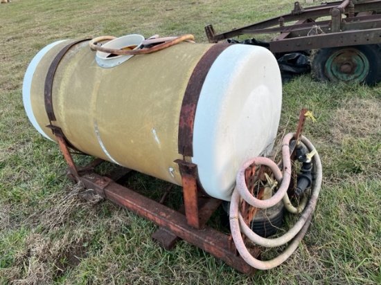 300 GAL SPRAYER BARREL ON FRAME