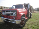 1976 GMC 6500 GAS ENGINE, 5 SD TRANS, 14’ DUMP BED, GRAIN SIDES (BRAKE ISSUES)