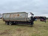 2019 TEXAS PRIDE GOOSENECK CONTAINER MOVING TRAILER, DUAL TANDEM, WITH (2) 20’ STEEL CONTAINERS