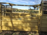 SIOUX STEEL CO. 8’ SWEEP TUB, 8’ ALLEYWAY, WALKBOARD, ALLEYCONTROL GATE (USED VERY LITTLE)