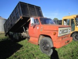 1976 CHEVROLET C-60, 350 GAS ENG, 5 SPD W/ 2 SPD TRANS, 16’ QUALITY TWIN CYLINDER DUMP,GRAIN SIDES,